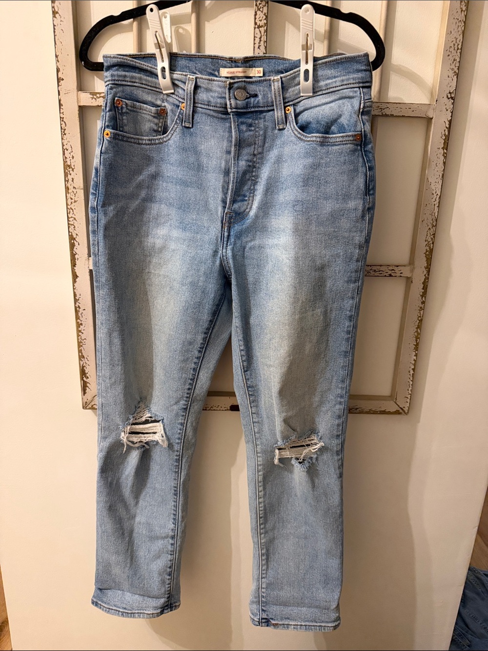 Levi's Light Wash Distressed Boyfriend Jeans